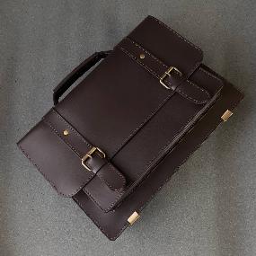 Мужской портфель с двумя отделениями, из толстой кожи TNBag14